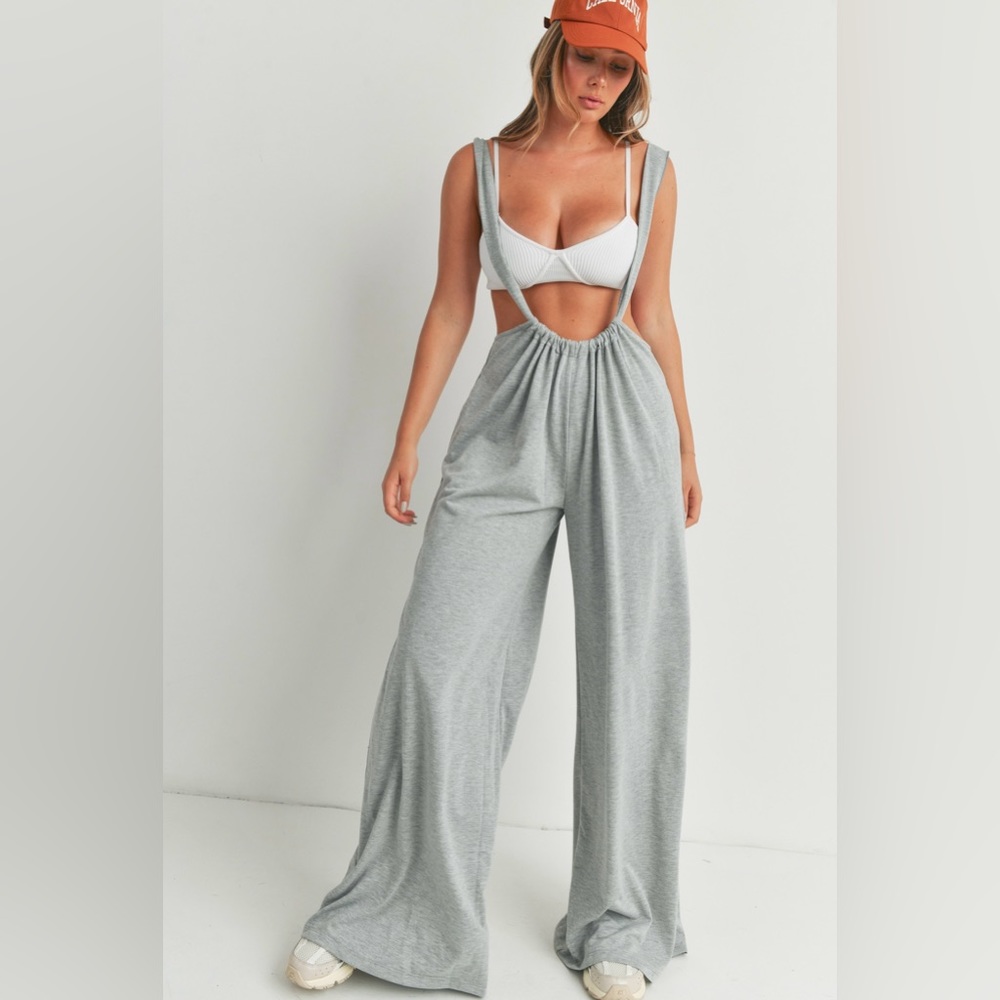 Heather gray  jogger overall
